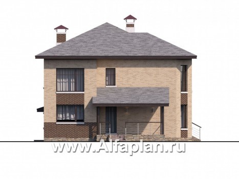 Проекты домов Альфаплан - «Статус» - современный комфортный дом с гаражом и террасой - превью фасада №3