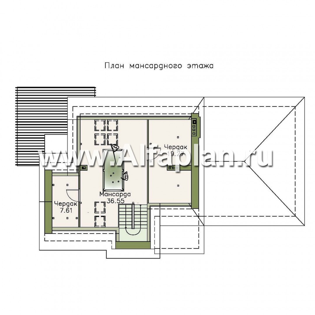 Проекты домов Альфаплан - «Дипломат Плюс» - дом с бильярдной и гаражом на два автомобиля - изображение плана проекта №3