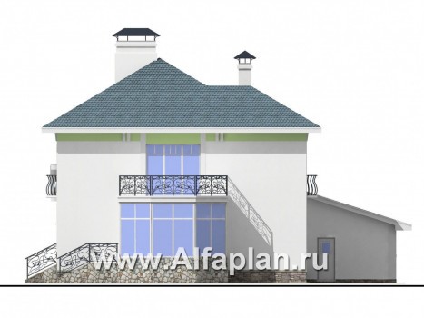 Проекты домов Альфаплан - «Палома» - респектабельный  особняк с большим гаражом - превью фасада №4