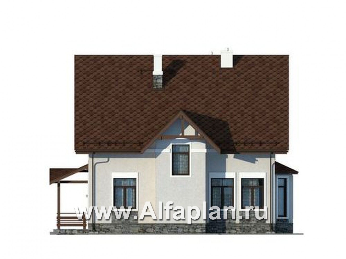 Проекты домов Альфаплан - Компактный и экономичный загородный дом - изображение фасада №1