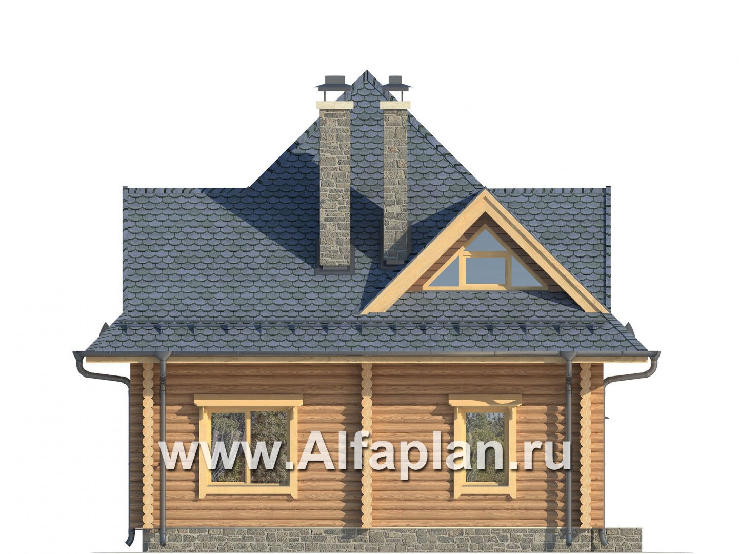 Проекты домов Альфаплан - Компактный деревянный дом - изображение фасада №4