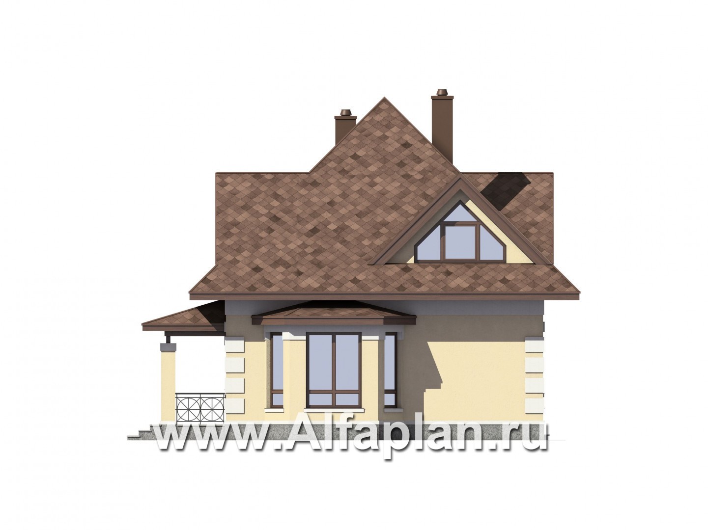 Проекты домов Альфаплан - Экономичный дом с гаражом - изображение фасада №4