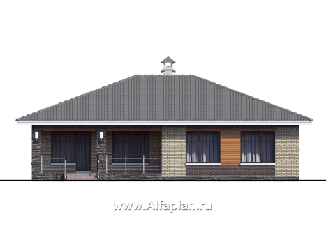 Проекты домов Альфаплан - «Вуокса» - стильный коттедж с комфортной планировкой - превью фасада №4