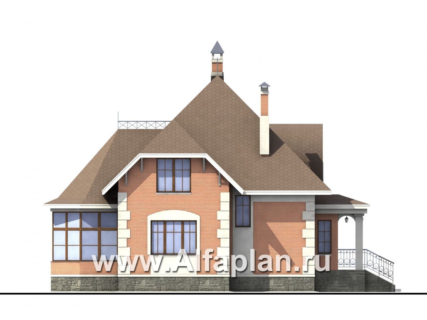 Проекты домов Альфаплан - «Эвита» - уютный дом загородный дом - изображение фасада №3