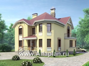 Проекты домов Альфаплан - «Амбиент» - загородный дом с эркером - превью основного изображения