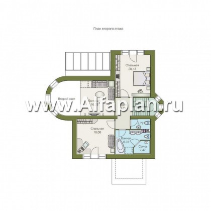 Проекты домов Альфаплан - «Солярис» - загородный дом с двусветной гостиной - превью плана проекта №2