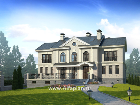 Проекты домов Альфаплан - «Поместье» - элитный коттедж в классическом стиле - превью дополнительного изображения №1