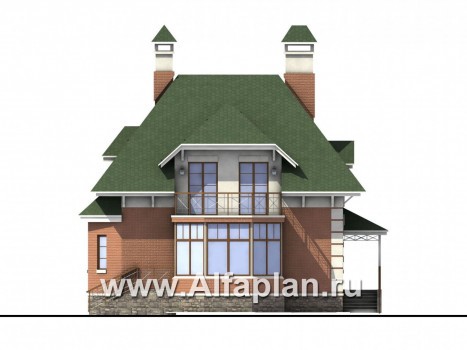 Проекты домов Альфаплан - «Шале Малек» - компактный загородный дом для небольшого участка - превью фасада №4