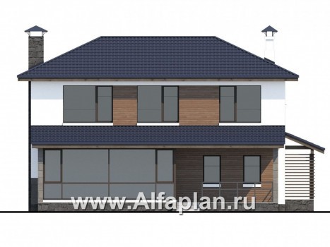 Проекты домов Альфаплан - «Мотивация успеха» - дом, обращенный  окнами в сад - превью фасада №4