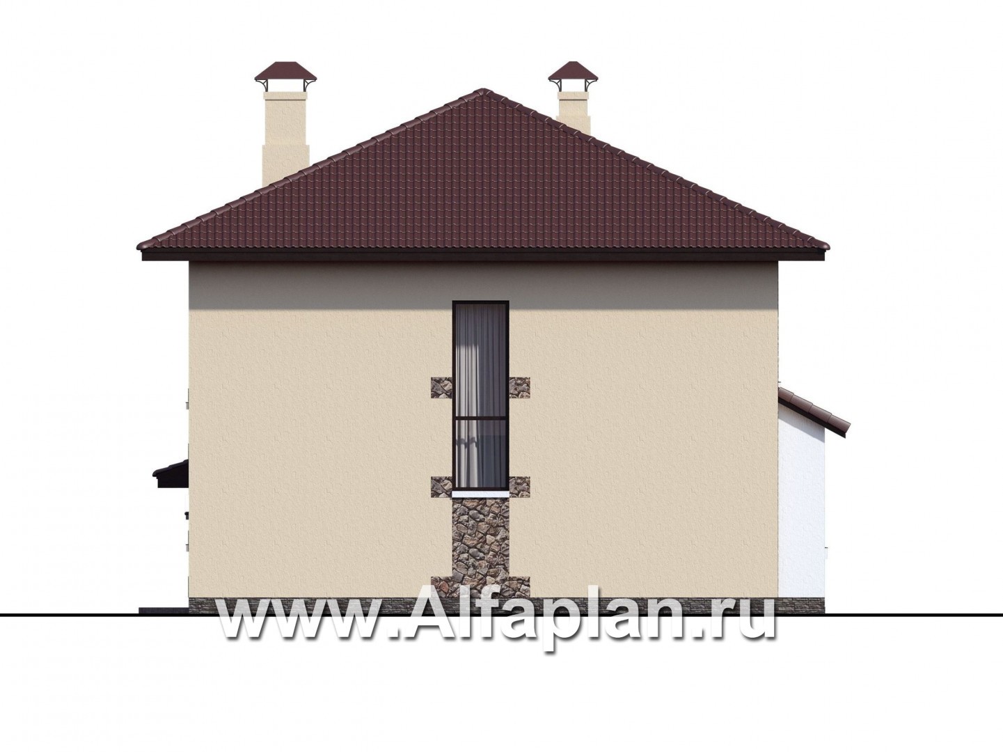Проекты домов Альфаплан - «Вереск» — компактный и рациональный дом с гаражом - изображение фасада №3