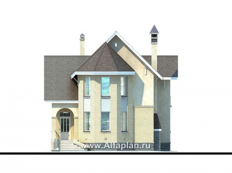 Проекты домов Альфаплан - «Фортуна» - экономичный и компактный загородный дом - превью фасада №1
