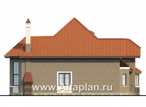 Проекты домов Альфаплан - «Гавань» - комфортабельный дом для большой семьи - превью фасада №3