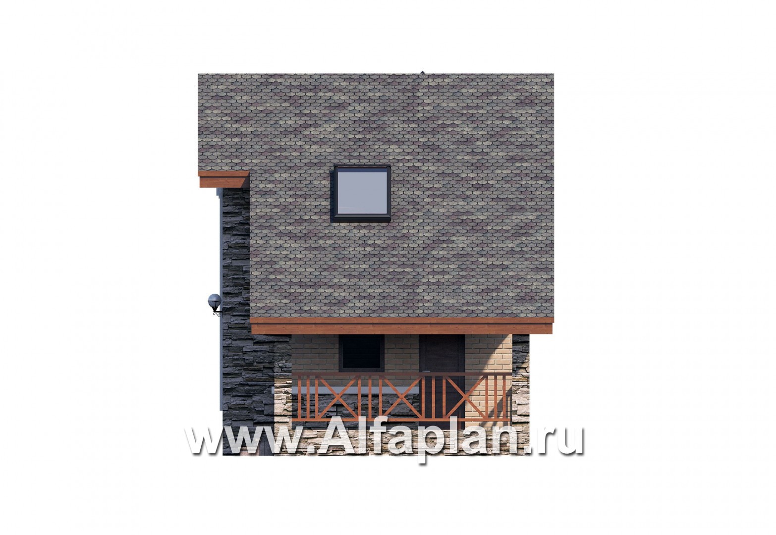 Проекты домов Альфаплан - Дом для отдыха (баня) с жилой мансардой - изображение фасада №2