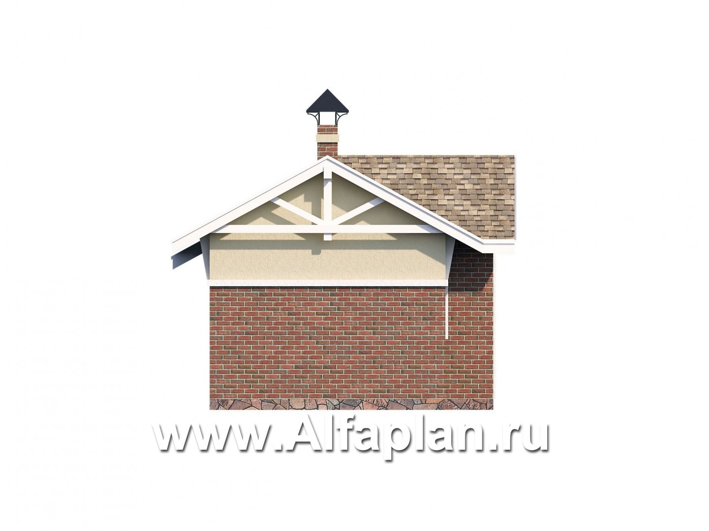 Проекты домов Альфаплан - Дом для отдыха(баня) с уютным крыльцом - изображение фасада №3
