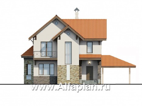 Проекты домов Альфаплан - «Pro vita» - компактный дом с удобной планировкой - превью фасада №1