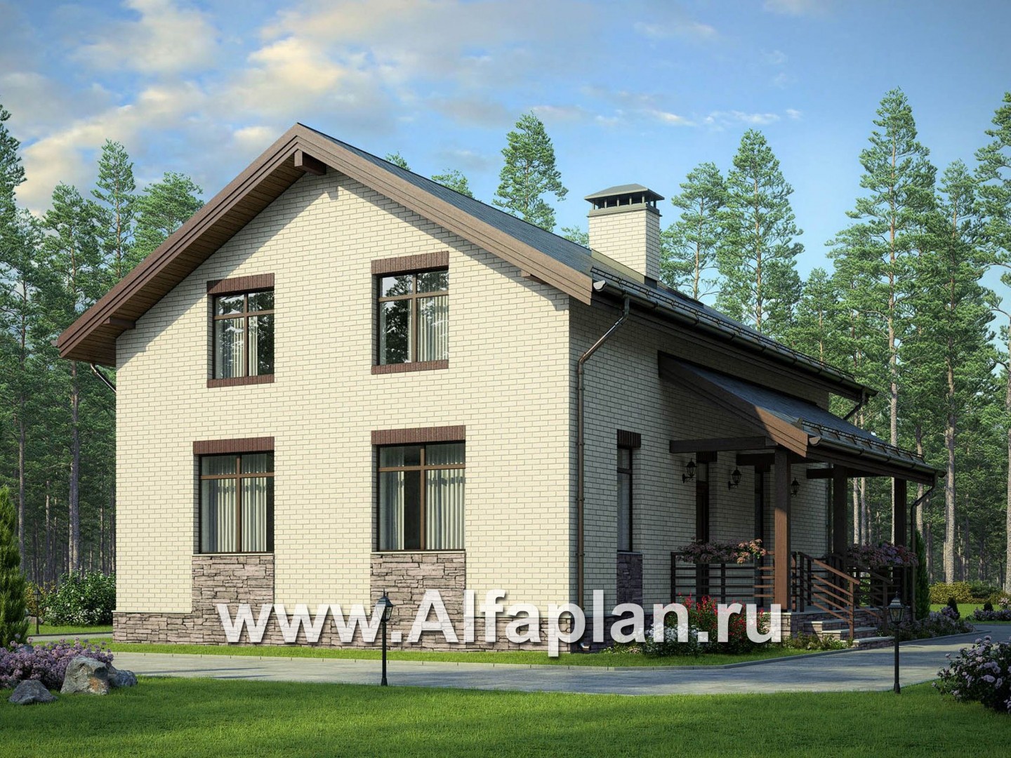 Проекты домов Альфаплан - Небольшой дом для большой семьи(6 спален) - дополнительное изображение №1