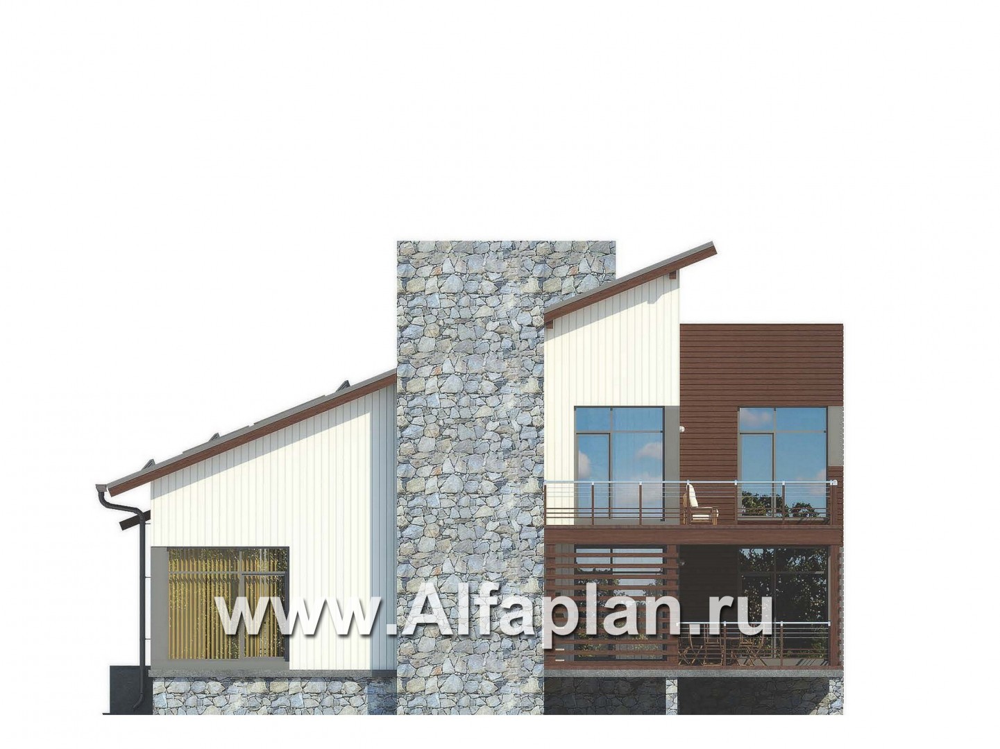 Проекты домов Альфаплан - Комфортабельный загородный дом - изображение фасада №2
