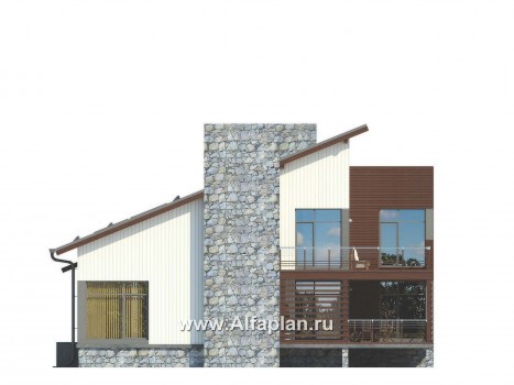 Проекты домов Альфаплан - Комфортабельный загородный дом - превью фасада №2