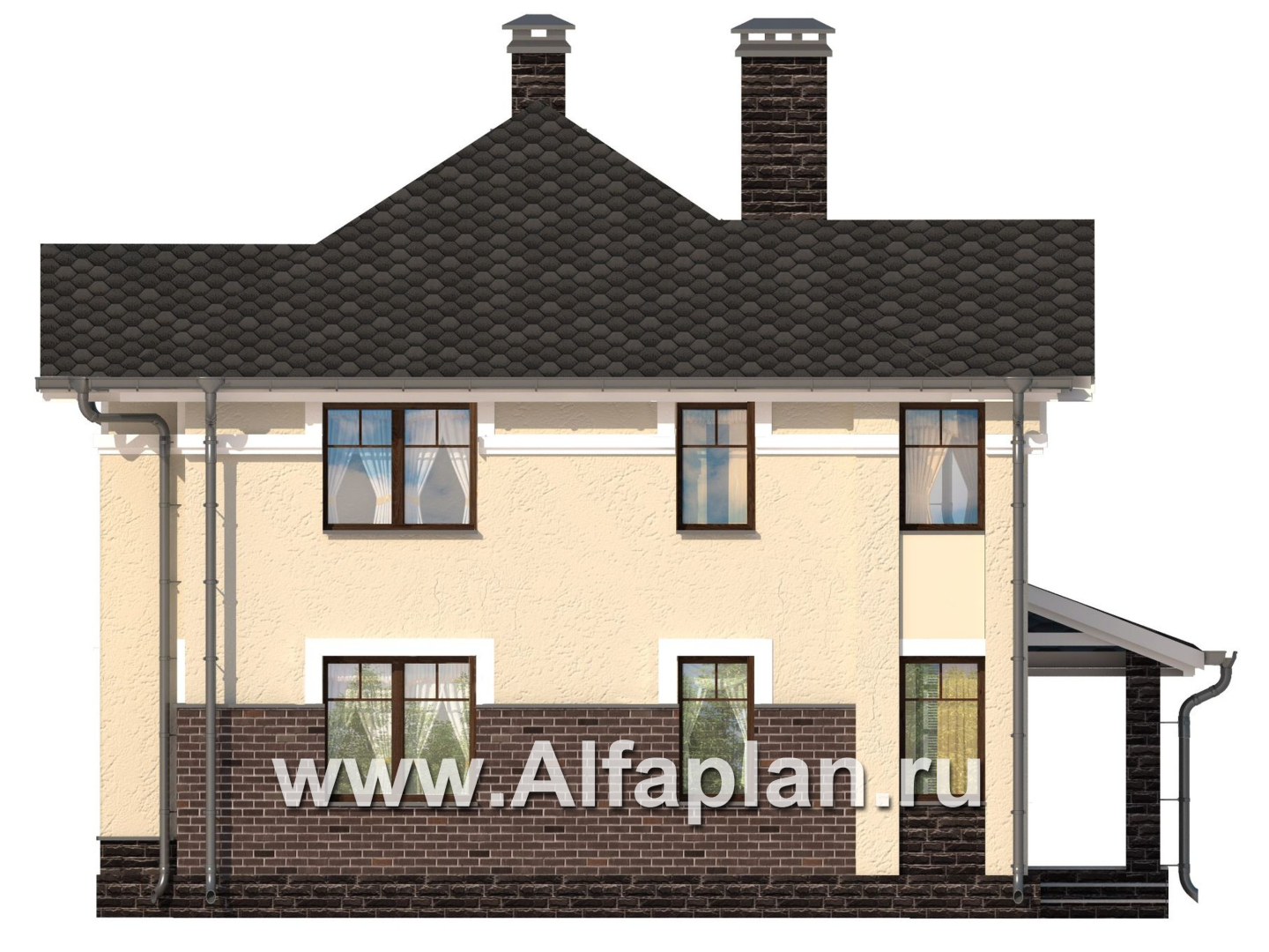 Проекты домов Альфаплан - Компактный дом для маленького участка - изображение фасада №3