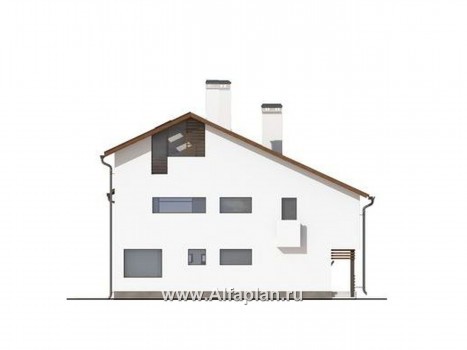 Проекты домов Альфаплан - Коттедж с эффектными фасадами и планировкой - превью фасада №2