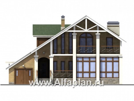 Проекты домов Альфаплан - «Мистер-Твистер» - дом с двумя жилыми комнатами на 1 эт - превью фасада №1