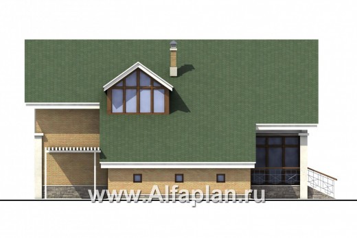 Проекты домов Альфаплан - «Мистер-Твистер» - дом с двумя жилыми комнатами на 1 эт - превью фасада №3