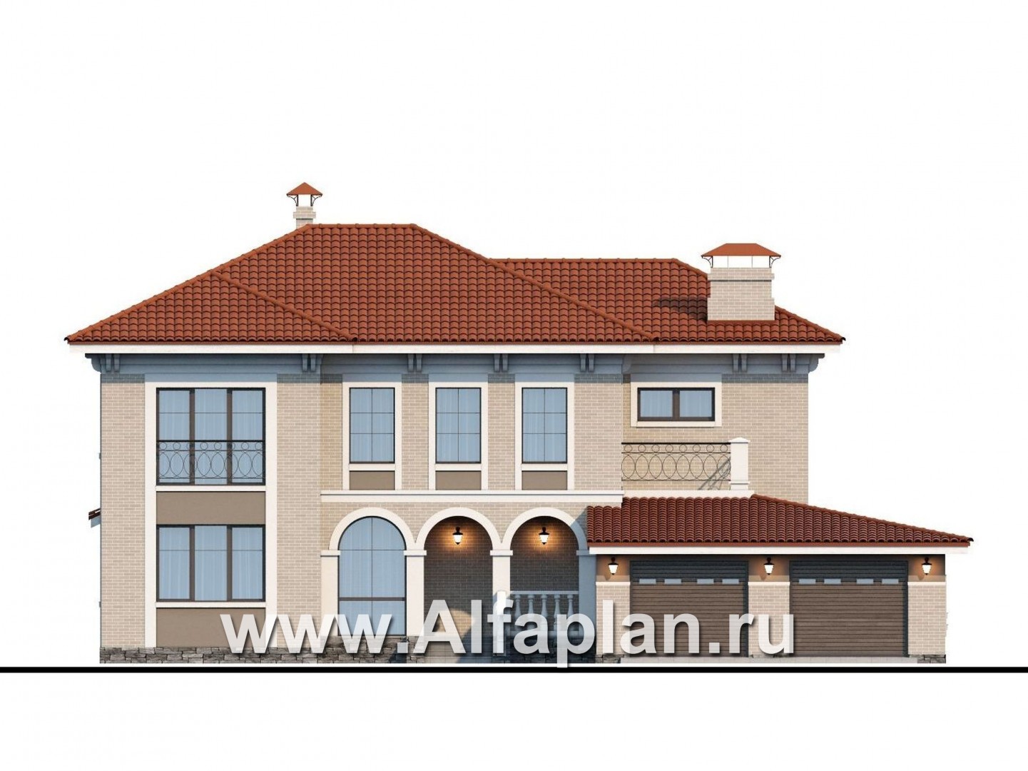 Проекты домов Альфаплан - «Палането» - особняк на самый взыскательный вкус - изображение фасада №1