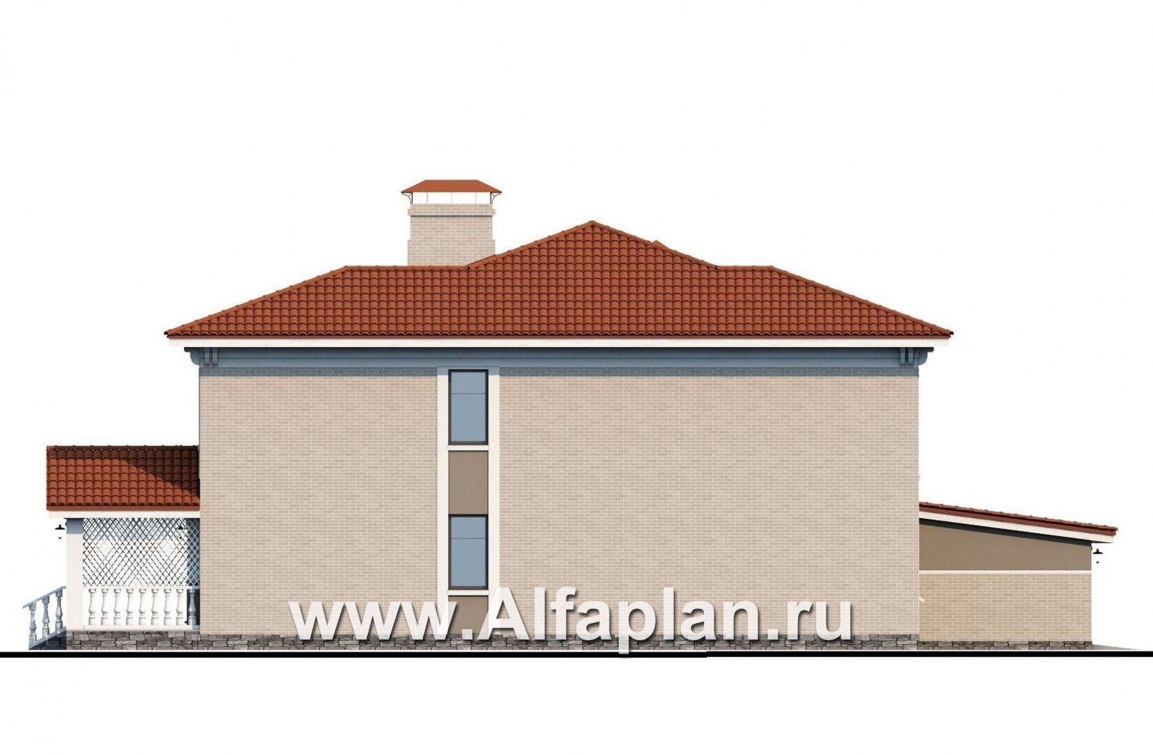 Проекты домов Альфаплан - «Палането» - особняк на самый взыскательный вкус - изображение фасада №3