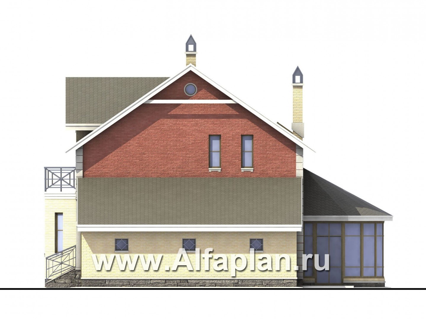 Проекты домов Альфаплан - «Метц» - комфортный загородный  дом - изображение фасада №2