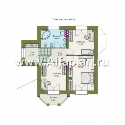 Проекты домов Альфаплан - «Корвет» - трехэтажный коттедж с гаражом - превью плана проекта №3