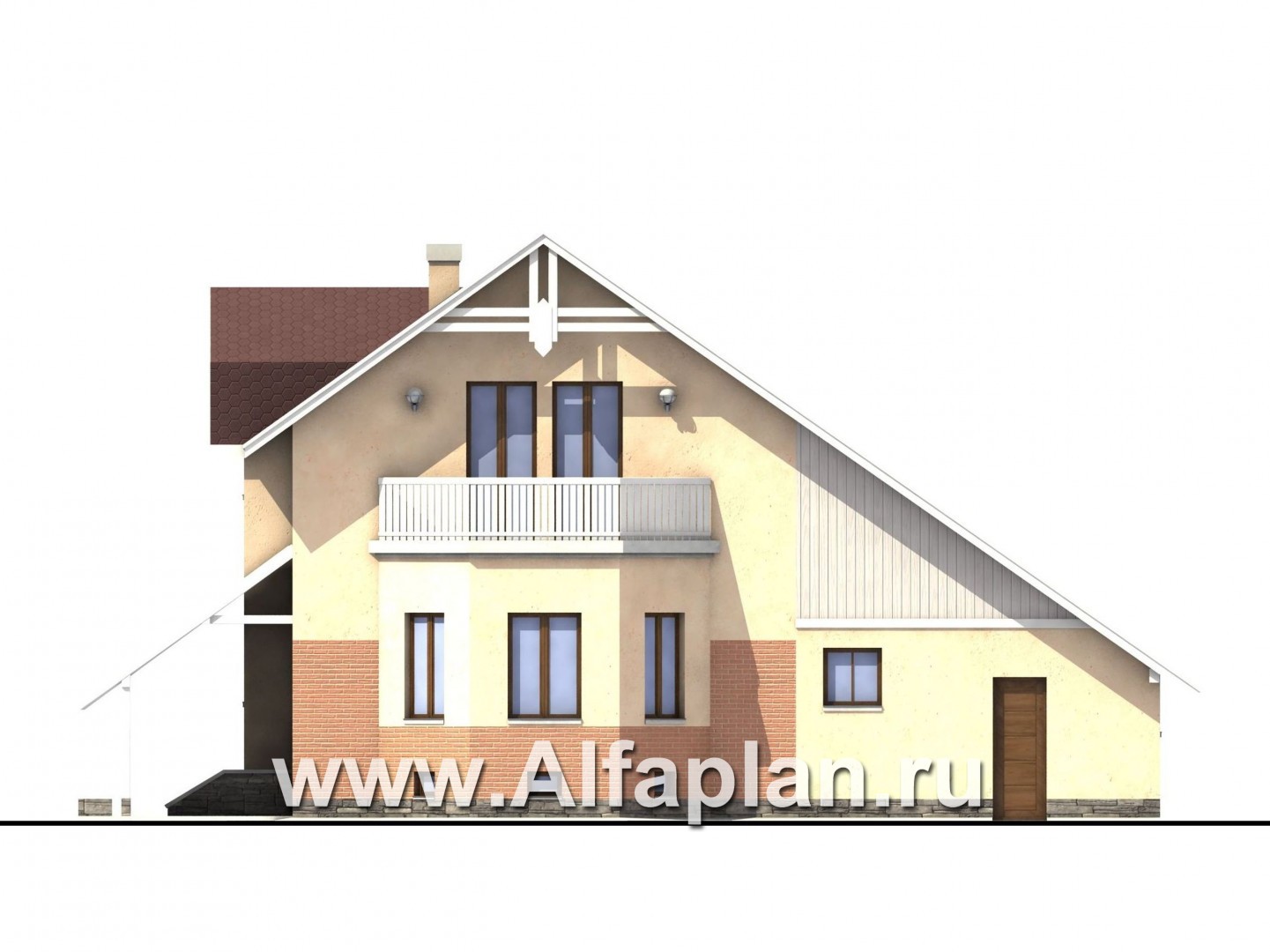 Проекты домов Альфаплан - «Конформ» - экономичный и комфортабельный дом - изображение фасада №4
