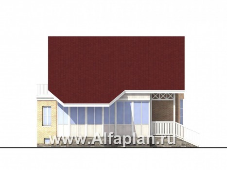 Проекты домов Альфаплан - «Конформ»  - загородный дом с гаражом и верандой - превью фасада №3
