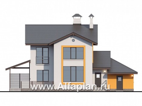 Проекты домов Альфаплан - «Скандинавия» - современный коттедж с удобной планировкой - превью фасада №4