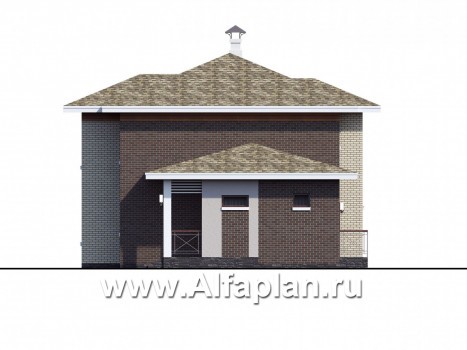 Проекты домов Альфаплан - Загородный дом с четырьмя спальными комнатами - превью фасада №2