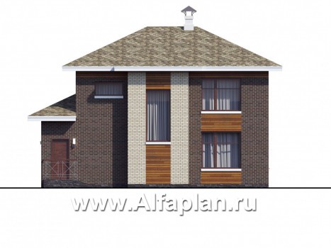 Проекты домов Альфаплан - Загородный дом с четырьмя спальными комнатами - превью фасада №4