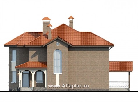 Проекты домов Альфаплан - «Митридат» -  коттедж в средиземноморском стиле - превью фасада №2