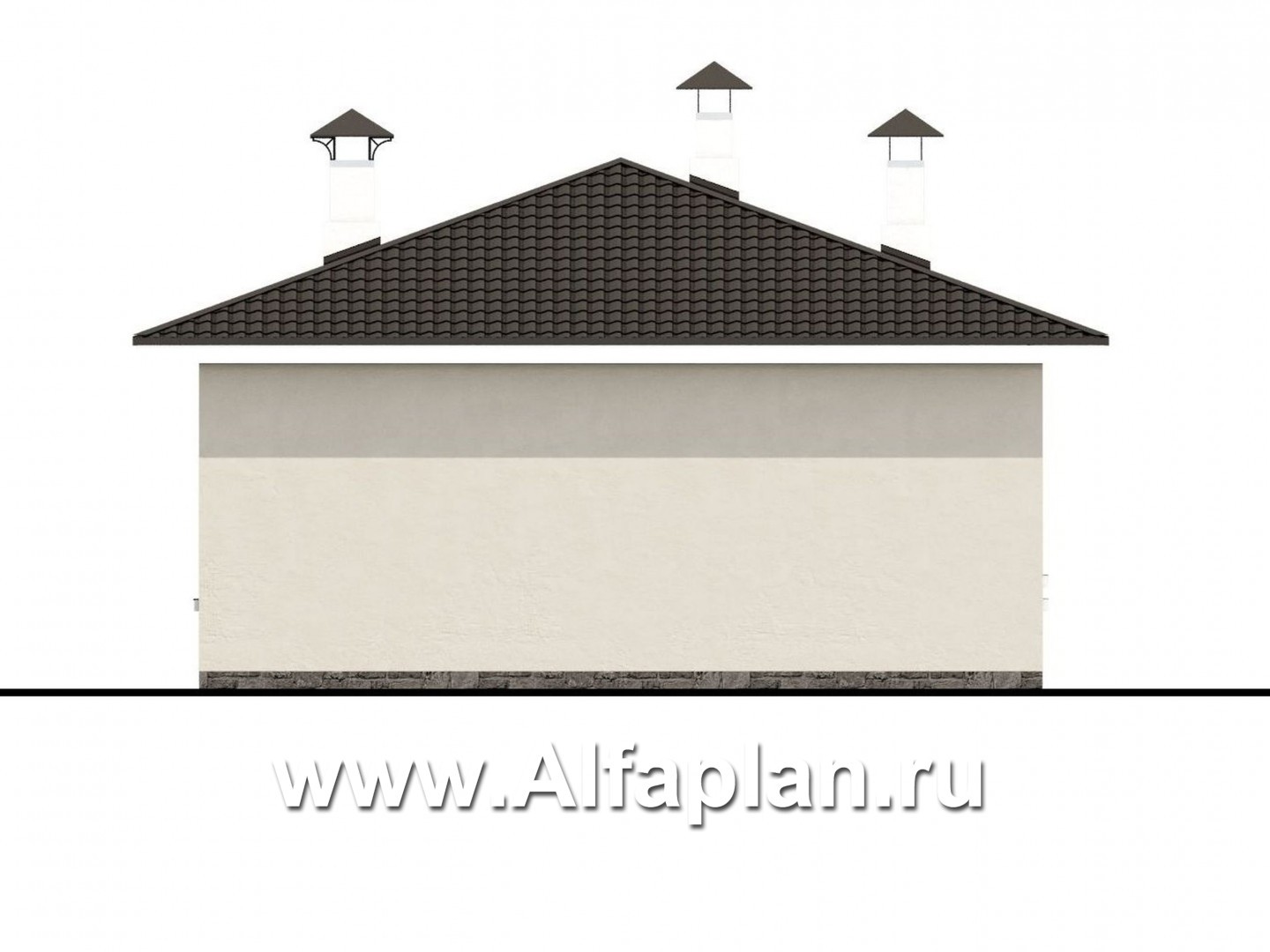Проекты домов Альфаплан - «Мелета» - уютный одноэтажный дом с двумя спальнями - изображение фасада №4