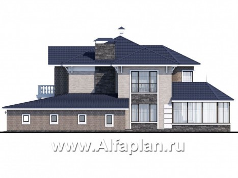 Проекты домов Альфаплан - «Воронцов» - комфортабельная вилла для большой семьи - превью фасада №2