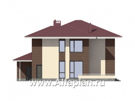 Проекты домов Альфаплан - Комфортабельный дом в современном стиле - превью фасада №3