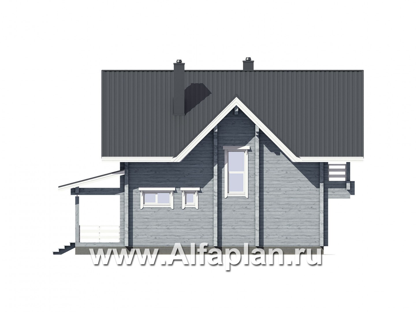 Проекты домов Альфаплан - Небольшой удобный загородный дом - изображение фасада №3