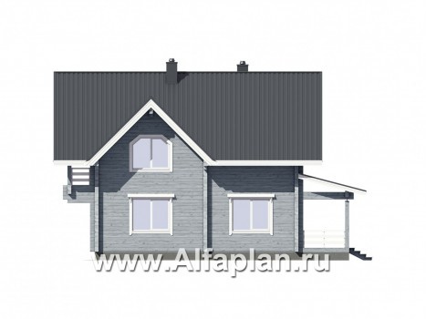 Проекты домов Альфаплан - Небольшой удобный загородный дом - превью фасада №1