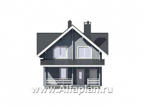 Проекты домов Альфаплан - Небольшой удобный загородный дом - превью фасада №4