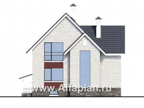 Проекты домов Альфаплан - «Сапфир» - недорогой компактный дом для маленького участка - превью фасада №4