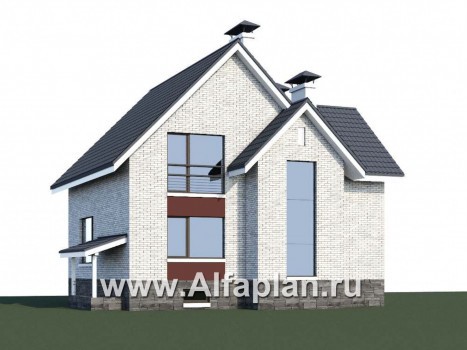 Проекты домов Альфаплан - «Сапфир» - недорогой компактный дом для маленького участка - превью дополнительного изображения №1