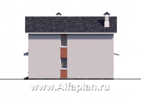 Проекты домов Альфаплан - Проект стильного компактного дома - превью фасада №4