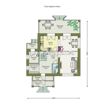 Проекты домов Альфаплан - «Шесть соток» - дом для маленького участка - превью плана проекта №1