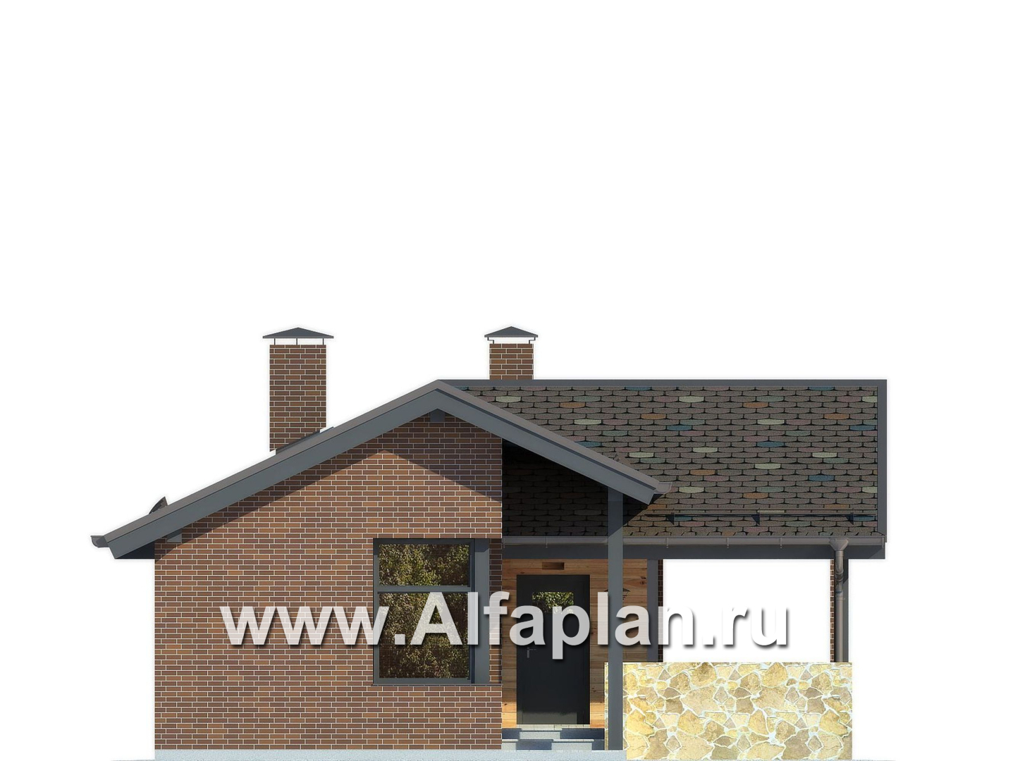 Проекты домов Альфаплан - Уютная комфортабельная баня - изображение фасада №2