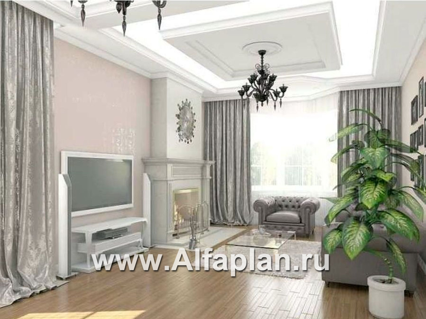 Проекты домов Альфаплан - «Ретростилиса Плюс» - удобный дом с цокольным этажом - дополнительное изображение №8