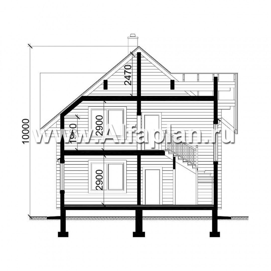 Проекты домов Альфаплан - Деревянный дом для комфортного отдыха - изображение плана проекта №3