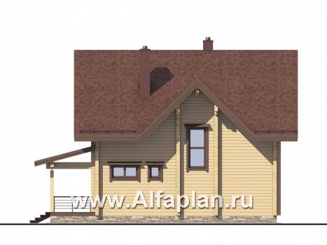 Проекты домов Альфаплан - Деревянный дом для комфортного отдыха - превью фасада №3